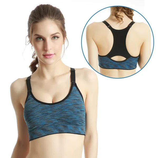 Women Sports Yoga Bra breathable quick dry Top Shockproof Cross Back Push Up fitness active Bra Gym Running Bra - Image 4