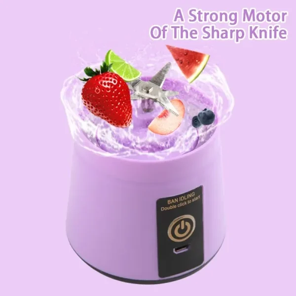 Portable Fruit Juice Blenders Summer Personal Electric Mini Bottle Home USB 6 Blades Juicer Cup Machine For Kitchen - Image 4