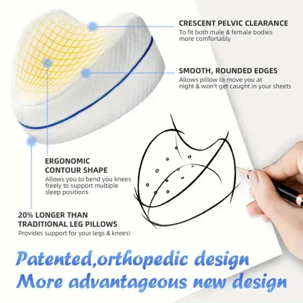 Body Memory Cotton Leg Pillow Home Foam Pillow Sleeping Orthopedic Sciatica Back Hip Joint for Pain Relief Thigh Leg Pad Cushion - Image 4