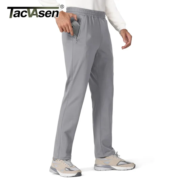 TACVASEN Men's Fleece Lined Track Pants Fall Winter Thermal Warm Jogger Pants Waterproof Workout Casual Drawstring Sweatpants - Image 2