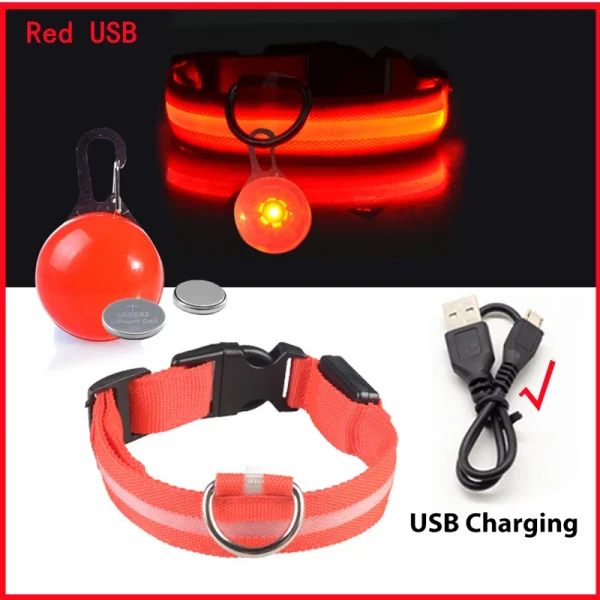 Usb Charging Glowing Dog Collar With Pendant Detachable Luxury Led Light Bright For Small Dogs Cat Night Safety Collar Wholesale - Image 17