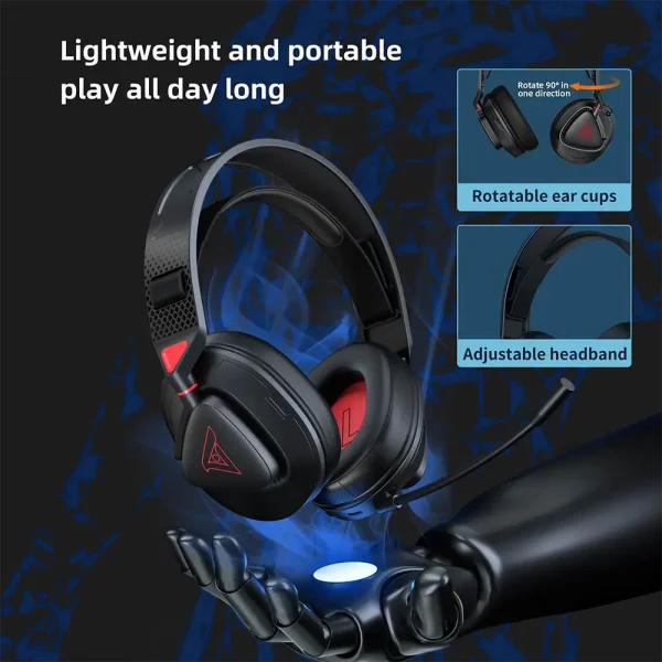 TAIDU THS318 Hi-Res Gaming Wireless Headphones Dual Mic Headset Bluetooth 5.3 50mm Driver 2.4G/USB-C/Wired for XBOX PS5 PS4 - Image 5