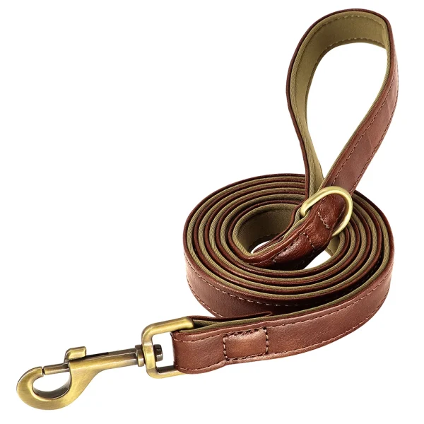 Customized Leather Dog Collar Leash Set Soft Padded Leather Collar For Small Medium Large Dogs With Free Engraved Nameplate - Image 17