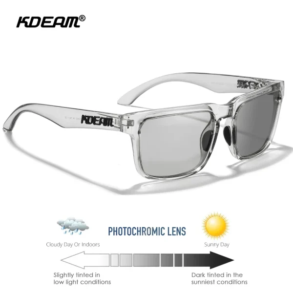 KDEAM Large Size Men's Sunglasses Polarized Photochromic Night Vision Oversized Sun Glasses Fashion Women Shades Width 154mm