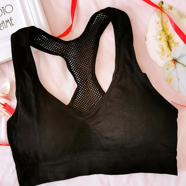 Women Breathable Sports Bra Absorb Sweat Shockproof Padded Gym Running Fitness Double Layer Seamless Yoga Sports Bra Underwear - Image 8