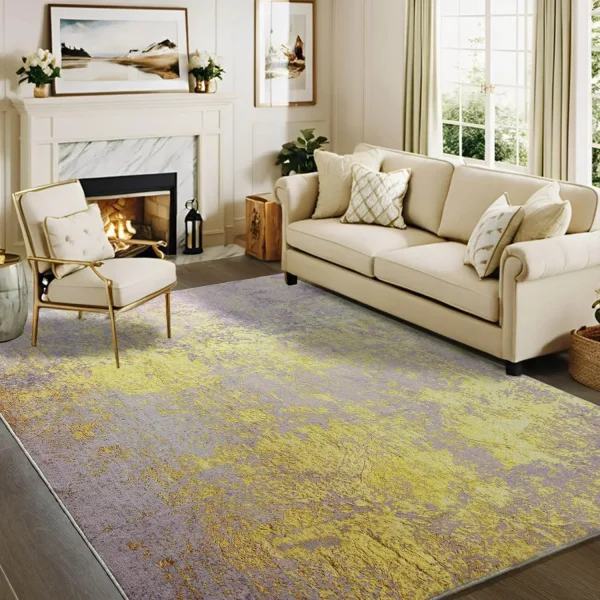 NOAHAS Faux Cashmere Printed Carpet Abstract Collection Rugs Soft Modern Rugs Living Room Bedroom Home Decor Indoor Rugs - Image 7
