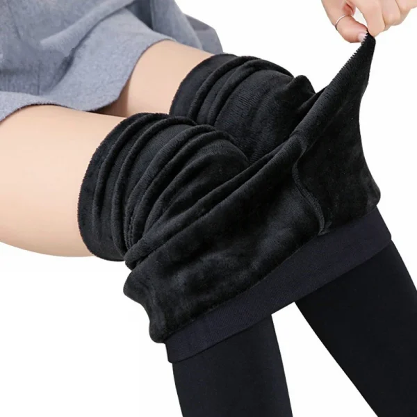 Winter Leggings For Women Warm Leggings Solid Color Velvet Leggins High Waist Leggings Stretchy Leggings - Image 3