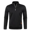 Men Sweatshirts Spring Thicker Pullover Half Zipper Pullover for Male Hoody Outdoor Sweatshir Autumn Solid Color Turtleneck Swea - Image 6