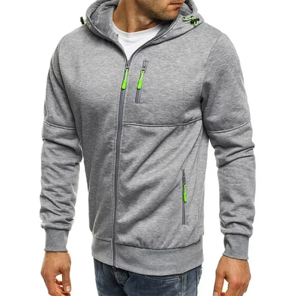 Men's Hoodies Long Sleeve Sweatshirt Zipper Design Hooded Sweatshirt for Men Clothing Sportswear Slim Fit Casual Jacket - Image 10