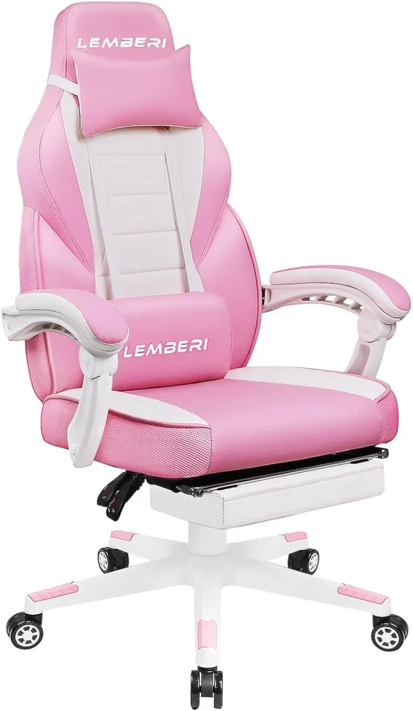 LEMBERI Gaming Chairs with Footrest,Ergonomic Video Game Chairs for Adults,Big and Tall Chair 400lb Weight Capacity - Image 7