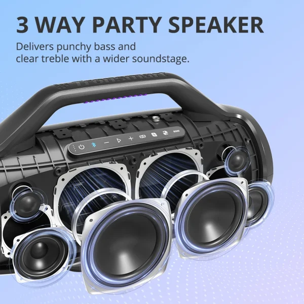 Tronsmart Bang Max Speaker Bluetooth Speaker with 130W, 3 Way Sound System, Sync Up 100+ Speakers, APP Control, Guitar/Mic Input - Image 2