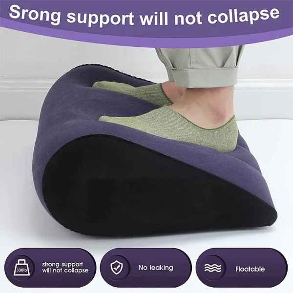 Inflatable Travel Pillow Multifunctional Body Pillow Lumbar Yoga Pillow Travel Positions Support Air Cushion Triangular Pillow - Image 5
