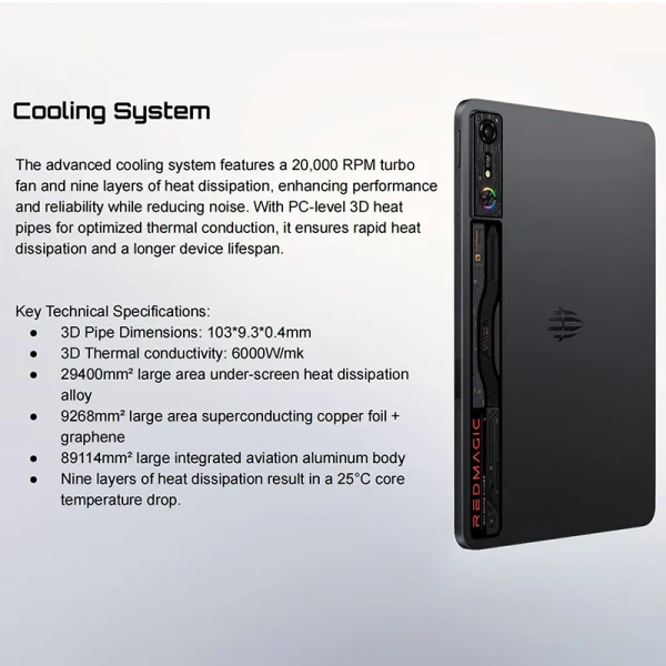 Redmagic Gaming Tablet 10.9" Snapdragon 8 Gen 3 Leading Version 10100mAh 50MP  include the charger - Image 4
