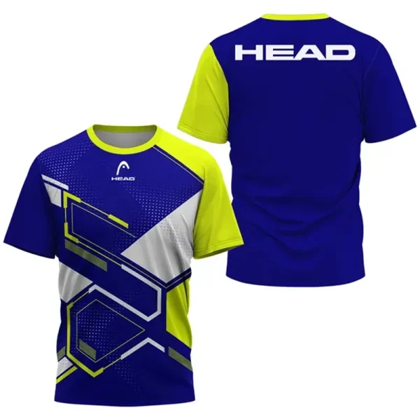 2024 New Men's Sport T-shirt Summer Leisure Short Sleeve Head Badminton Table Tennis Training Breathable Quick Drying O-Neck Top - Image 21