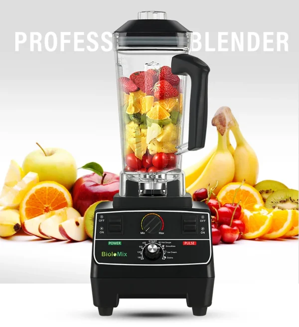 BioloMix BPA Free 2L Jar 2200W Professional Smart Timer Pre-programed Blender Mixer Juicer Food Processor Ice Smoothies Crusher - Image 2