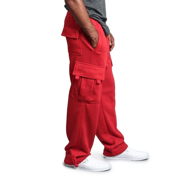 Mens Sweatpants Straight Fit Joggers for Sports and Streetwear Loose Oversized Drawstring Long Pants Men Multi-pocket Pants - Image 5