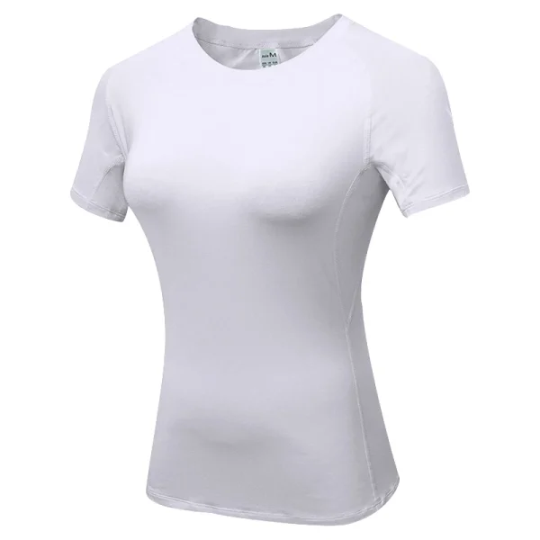 Women's Compression Shirt Short Sleeve Athletic Yoga Running T-Shirt Summer Gym Workout Quick Dry Stretchy Tees Tops Baselayer - Image 7