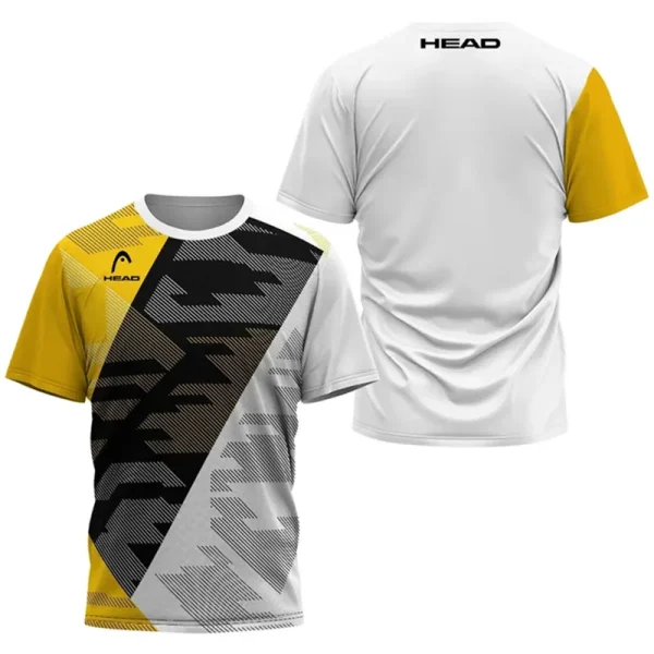 2024 New Men's Sport T-shirt Summer Leisure Short Sleeve Head Badminton Table Tennis Training Breathable Quick Drying O-Neck Top - Image 7