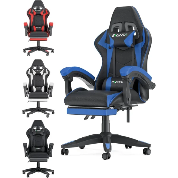 Gaming Chair with Footrest Gamer Chairs Ergonomic with Lumbar Cushion Headrest Gaming Chair Height Adjustable Computer Chair - Image 9