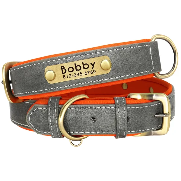 Customized Leather Dog Collar Leash Set Soft Padded Leather Collar For Small Medium Large Dogs With Free Engraved Nameplate - Image 20