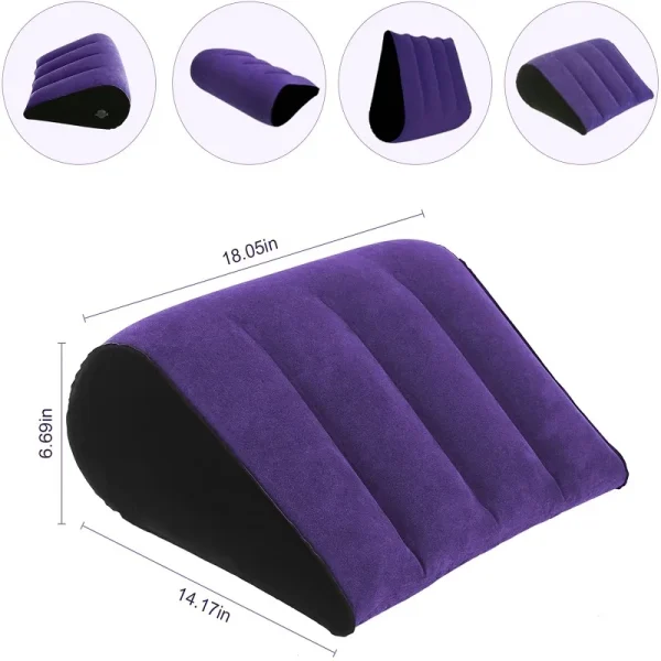 Inflatable Travel Pillow Multifunctional Body Pillow Lumbar Yoga Pillow Travel Positions Support Air Cushion Triangular Pillow - Image 6