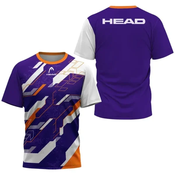 2024 New Men's Sport T-shirt Summer Leisure Short Sleeve Head Badminton Table Tennis Training Breathable Quick Drying O-Neck Top - Image 19