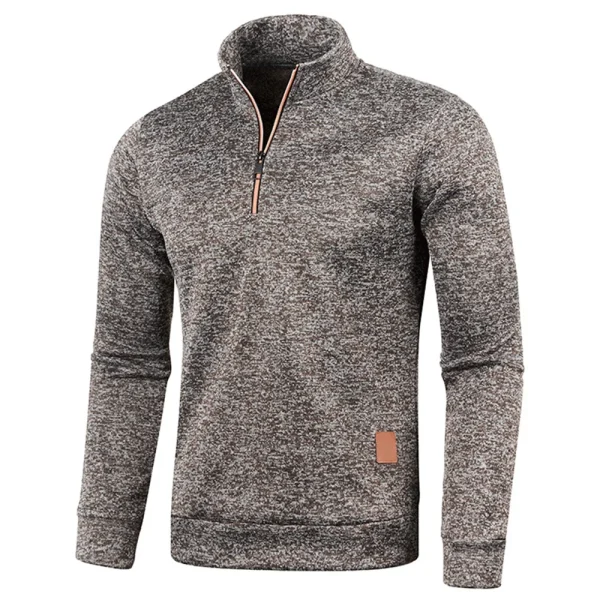 Men Sweatshirts Spring Thicker Pullover Half Zipper Pullover for Male Hoody Outdoor Sweatshir Autumn Solid Color Turtleneck Swea - Image 9