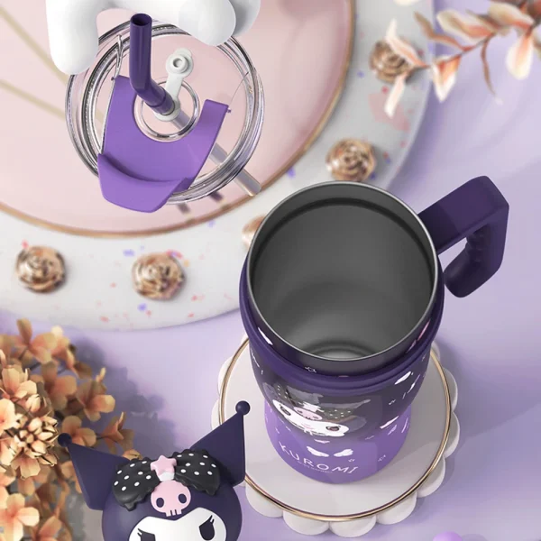 1200ml Sanrio Thermos Bottle Cold Ice Cute Hello Kitty Kuromi Cinnamoroll Melody Stainless Steel Water Bottle Tumbler Straw Gift - Image 5