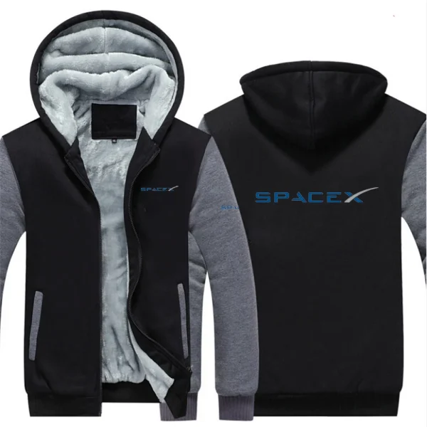 2024 New SpaceX Space X Autumn and Winter Men Printing Casual Windproof Comfortable Popular Thickened Hoodies Tops - Image 2