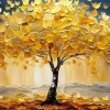 Abstract Golden Tree Prints Oil Painting on Canvas Yellow Life Tree Wall Art Modern Lucky Money Tree Canvas Poster Home Decor - Image 7